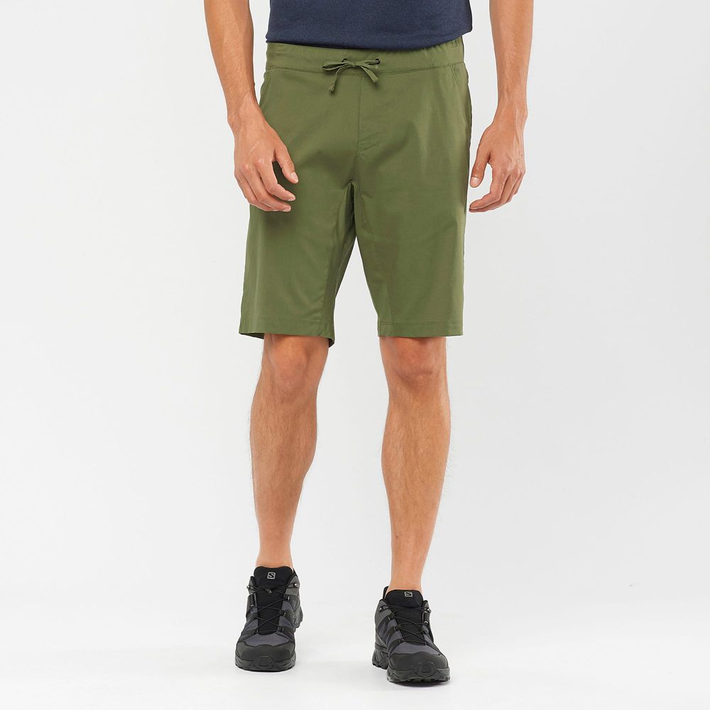 SALOMON EXPLORE M Philippines - Men's Shorts - Olive | 279581-UWI
